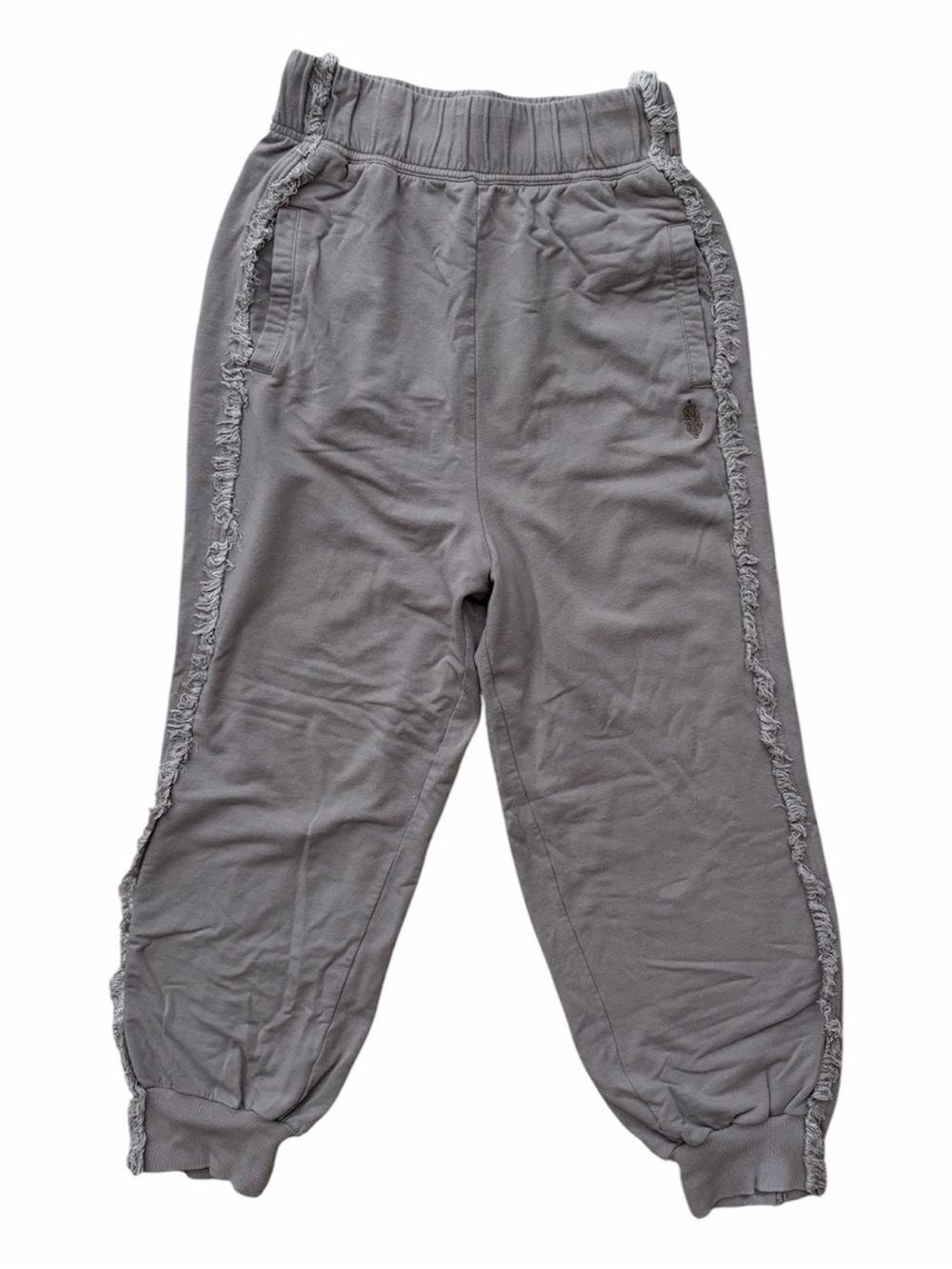 FP Movement by Free People Gray/Taupe Where the Wind Blows Fringe-Trim Joggers